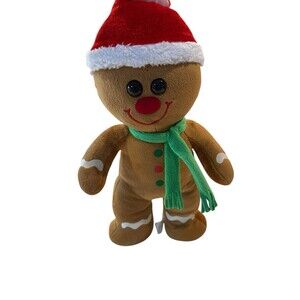 Six Flags Stuffed Animal Plush Doll Gingerbread Man Holiday Christmas Toy 17 “